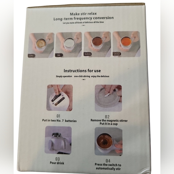 NIB Automatic Stirring Coffee Cup Multi-functional Magnetized White - Picture 4 of 6